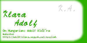 klara adolf business card